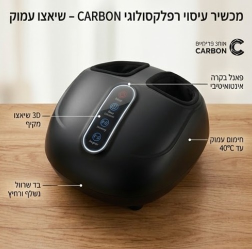 מכשיר עיסוי רפלקסולוגי 3D לכפות הרגליים בשיטת שיאצו עמוק מבית CARBON יתרונות