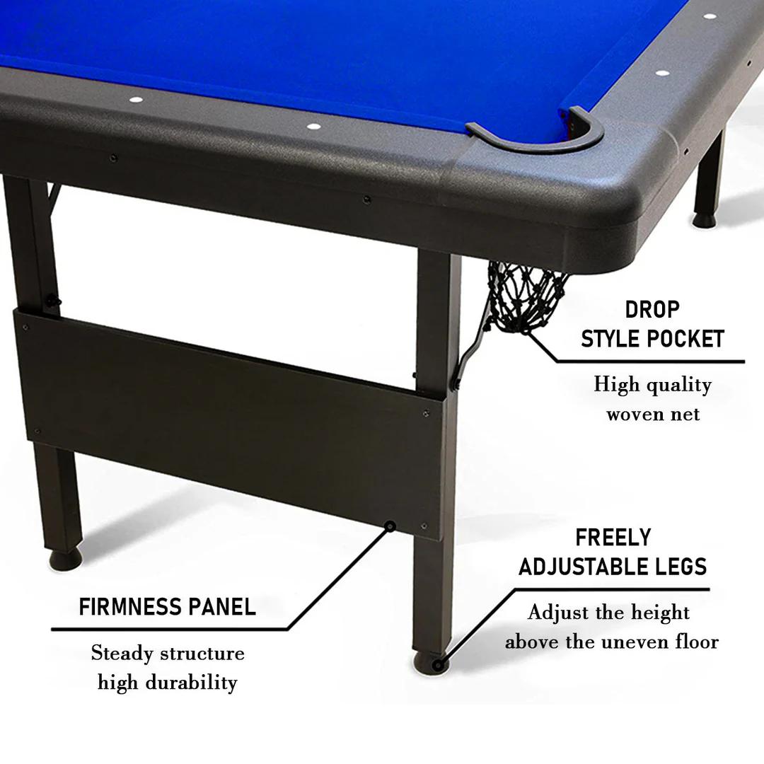 פירוט של שולחן ביליארד מתקפל במגוון גדלים Foldable Pool Table