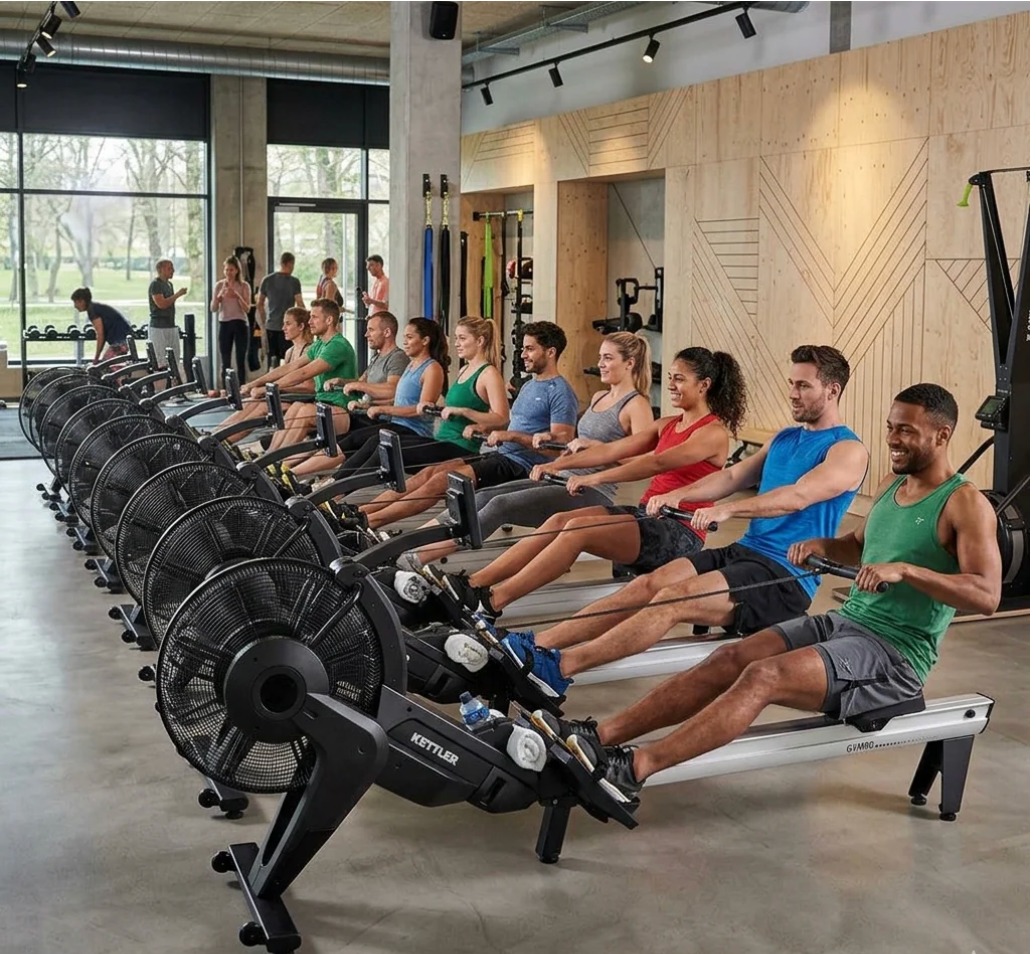 מכשיר חתירה מקצועי GYM90 מתאמנים בסטודיו