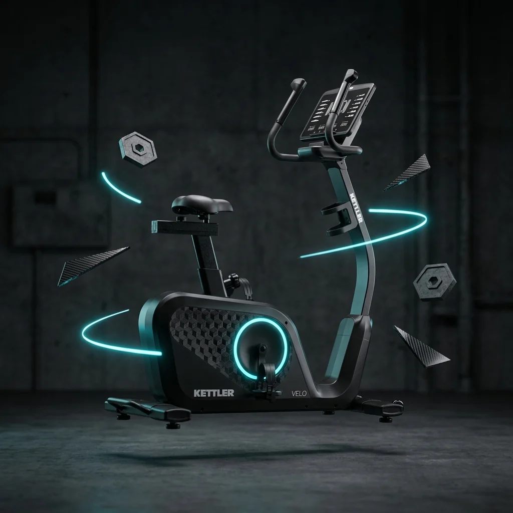 אופני כושר מקצועיים KETTLER VELO PRO Premium Recumbent Bike רקע שחור