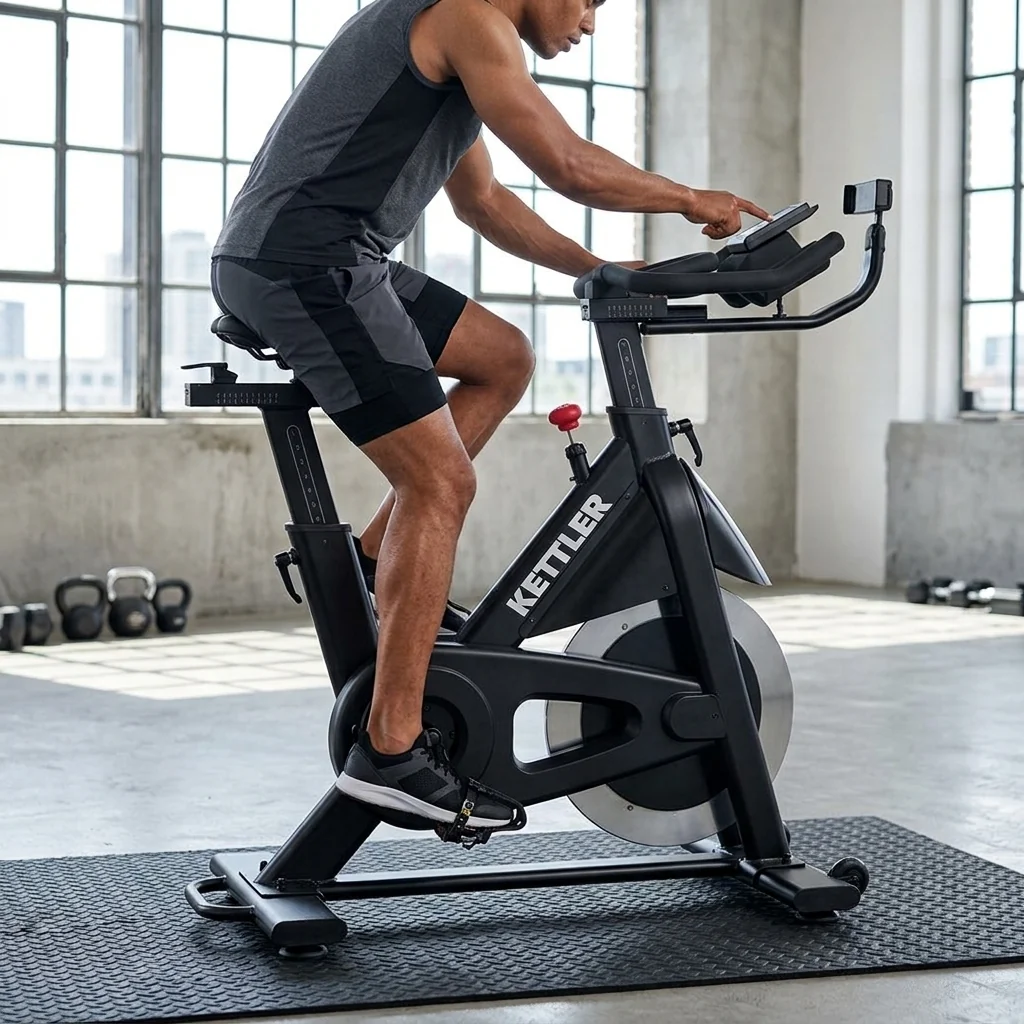 בחור עם אופני ספינינג GYM40SE Magnetic Spin Bike